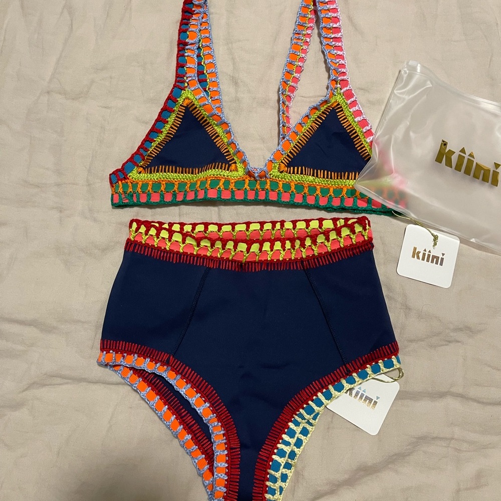 NWT Kiini Tasmin Bikini Top and High Waisted Bottoms